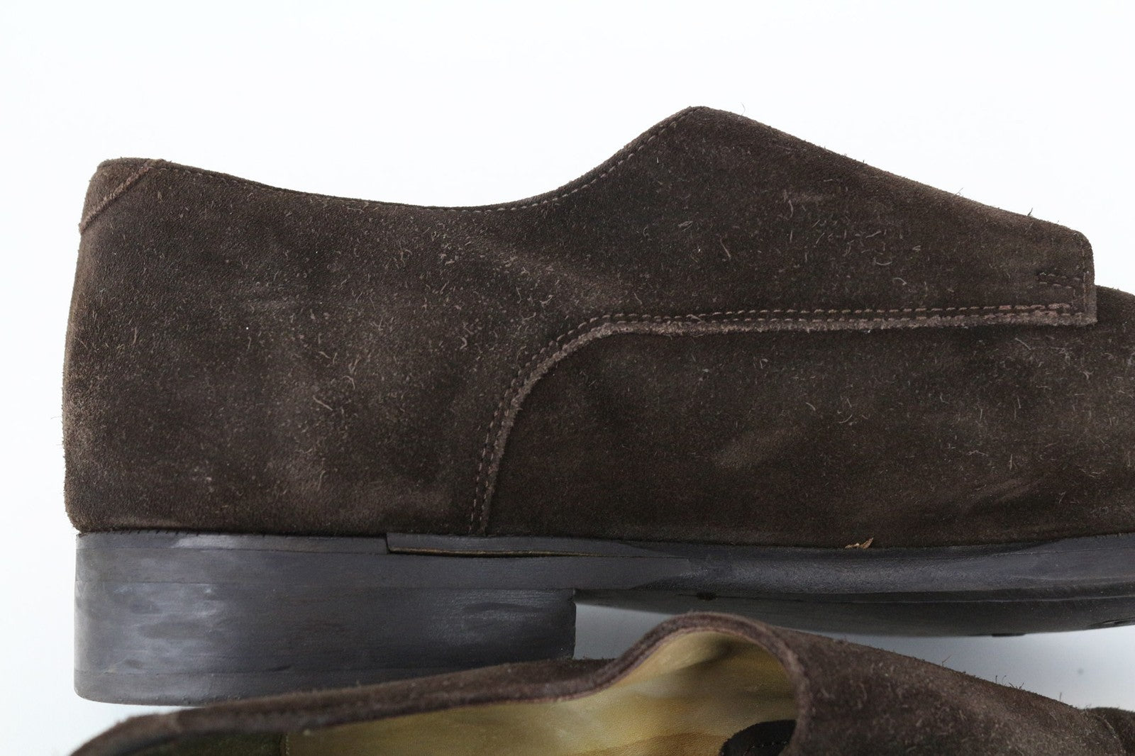 SUITSUPPLY Men's Shoes EU47 Brown Suede Double Buckle Low-Top Formal Style