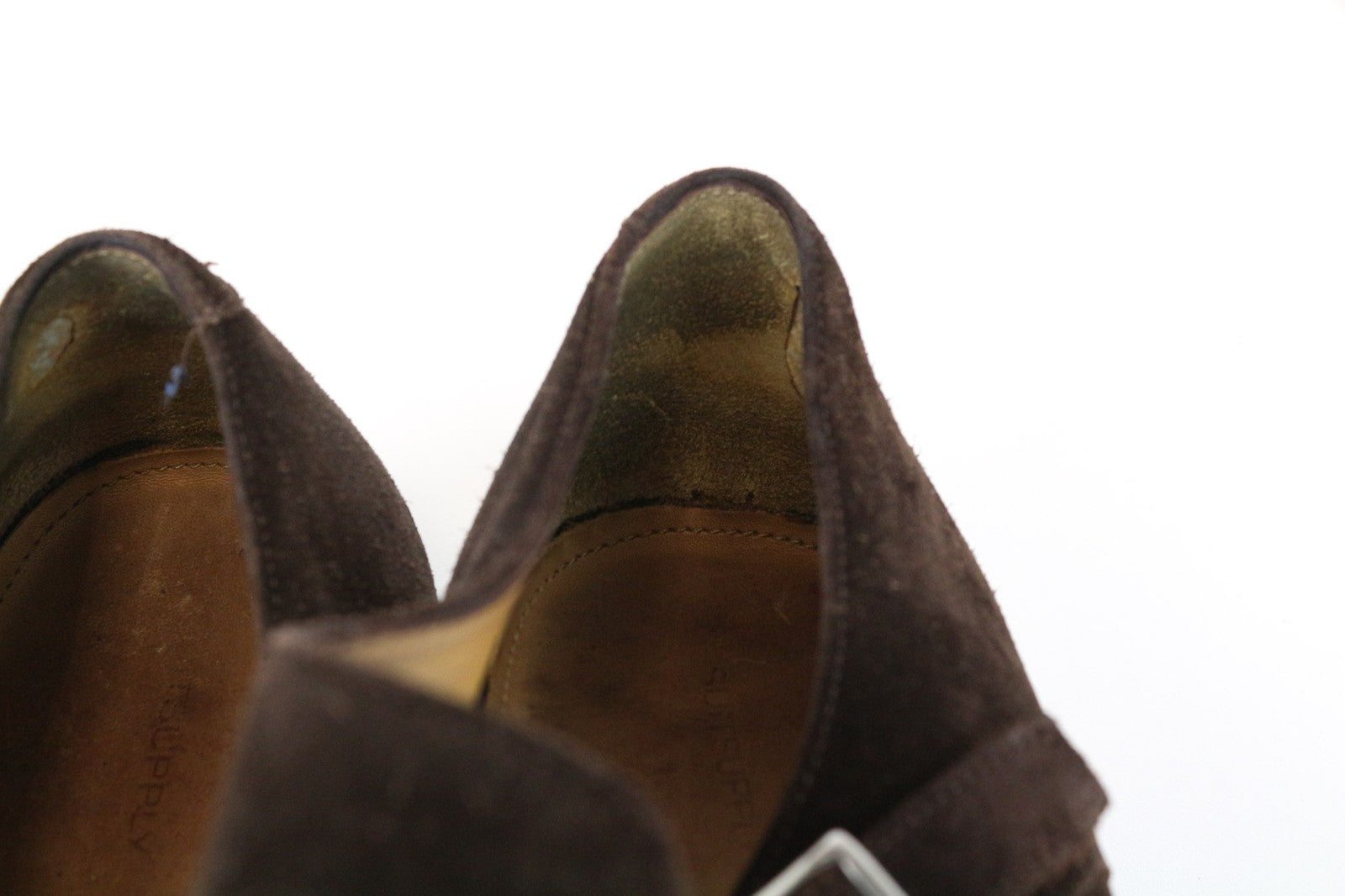 SUITSUPPLY Men's Shoes EU47 Brown Suede Double Buckle Low-Top Formal Style