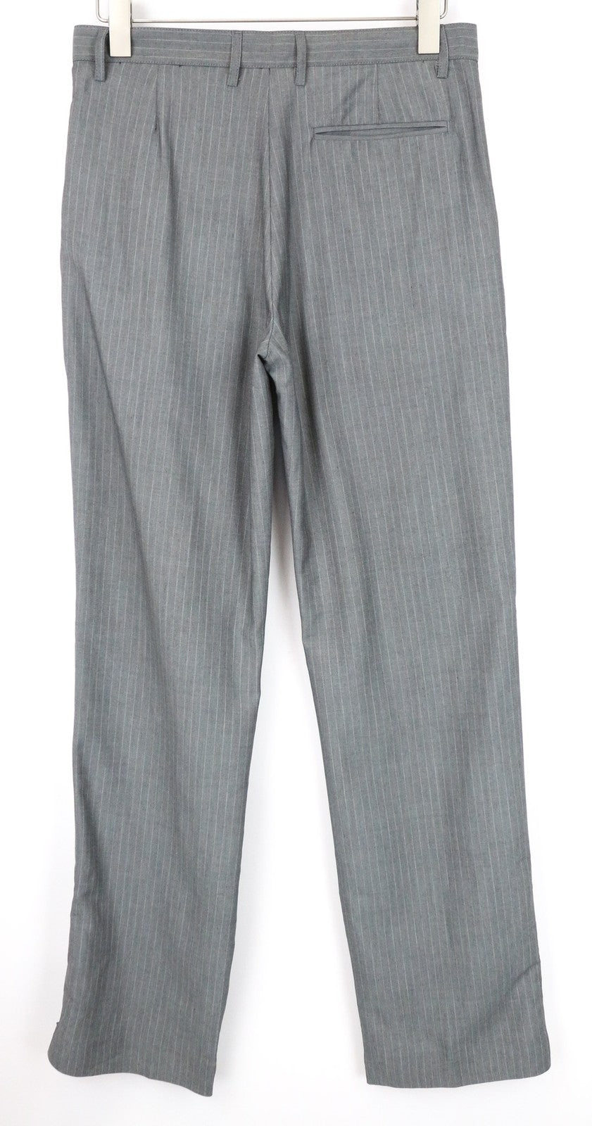 RICHMOND Men's Trousers UK16 Grey Wool Blend Striped Dress Pants Classic
