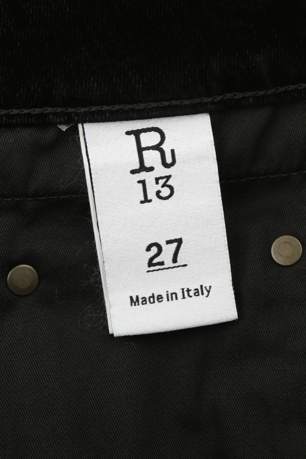 R13 berniukiški tiesūs moteriški džinsai 27, juodi, trumpinti iki kulkšnių, tamsūs 