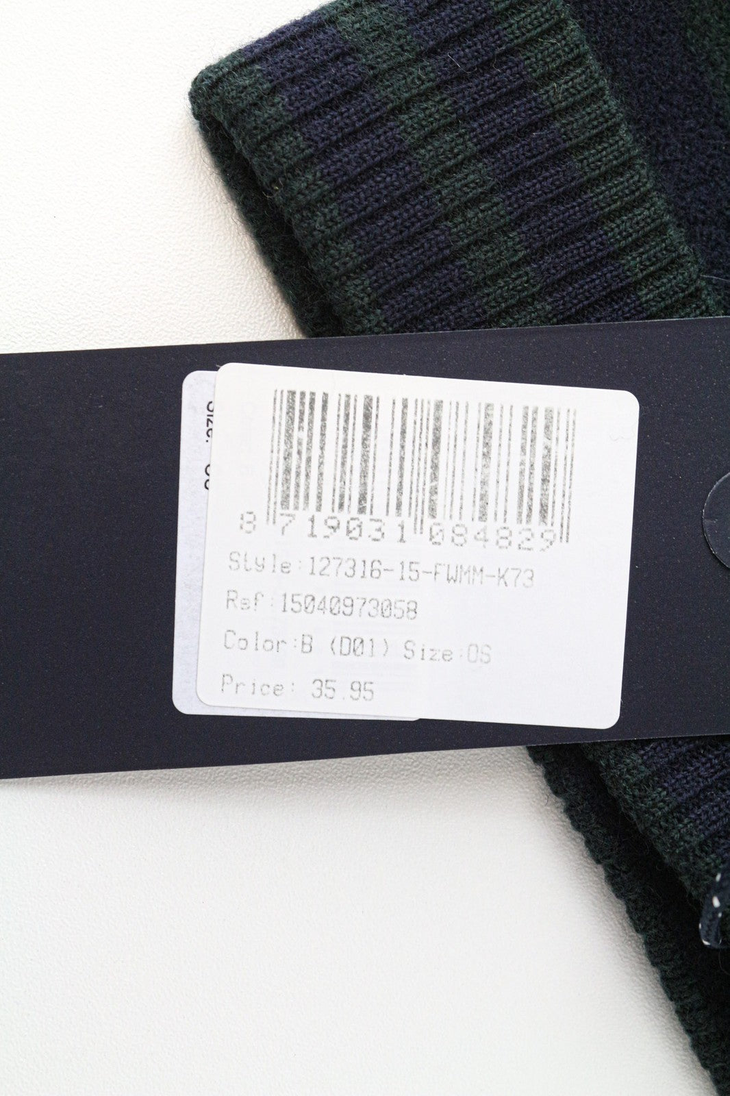 SCOTCH & SODA Men's Hat OS Blue Wool 2-Pack Cuffed Beanies Striped Pattern