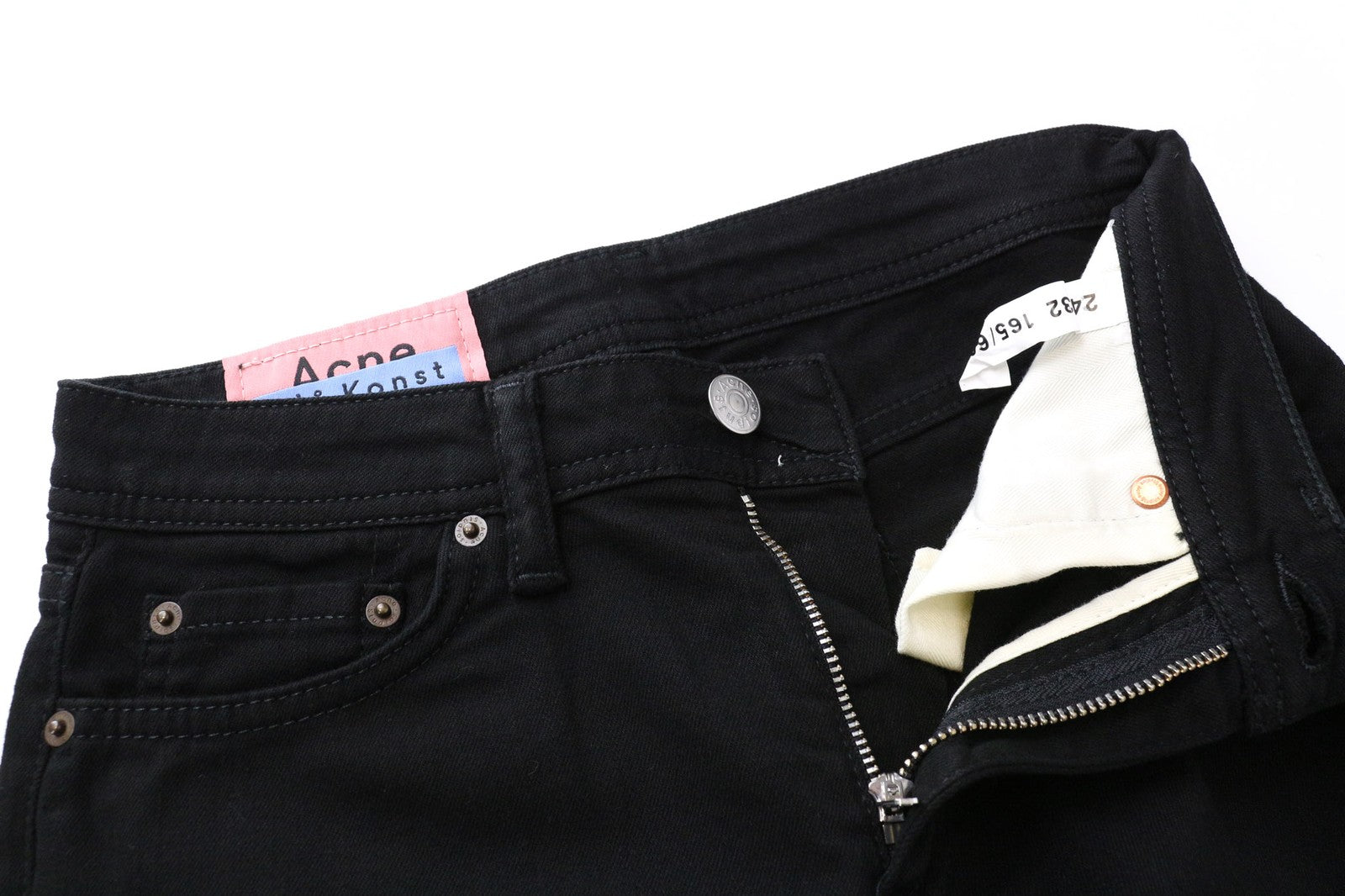 ACNE STUDIOS Women's Jeans W24/L32 Slim Black Denim 5-Pocket Casual Style