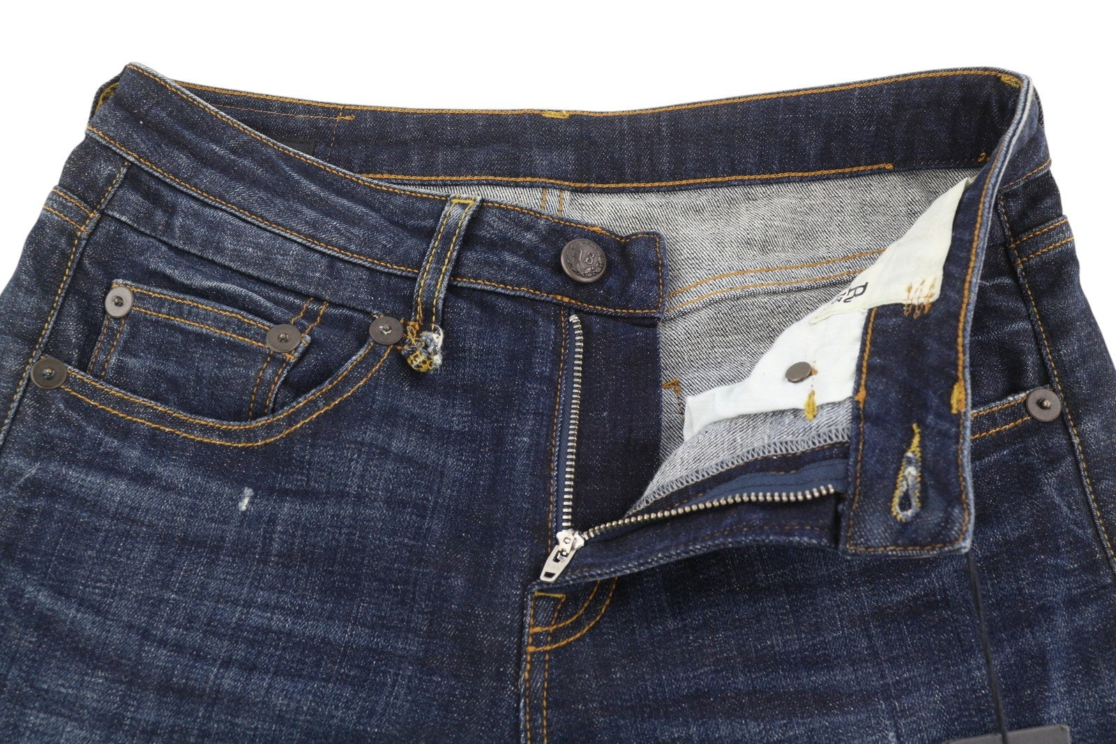 R13 Boy Straight Women Jeans 27 Howel Indigo Faded Distress Cropped Ankle Length