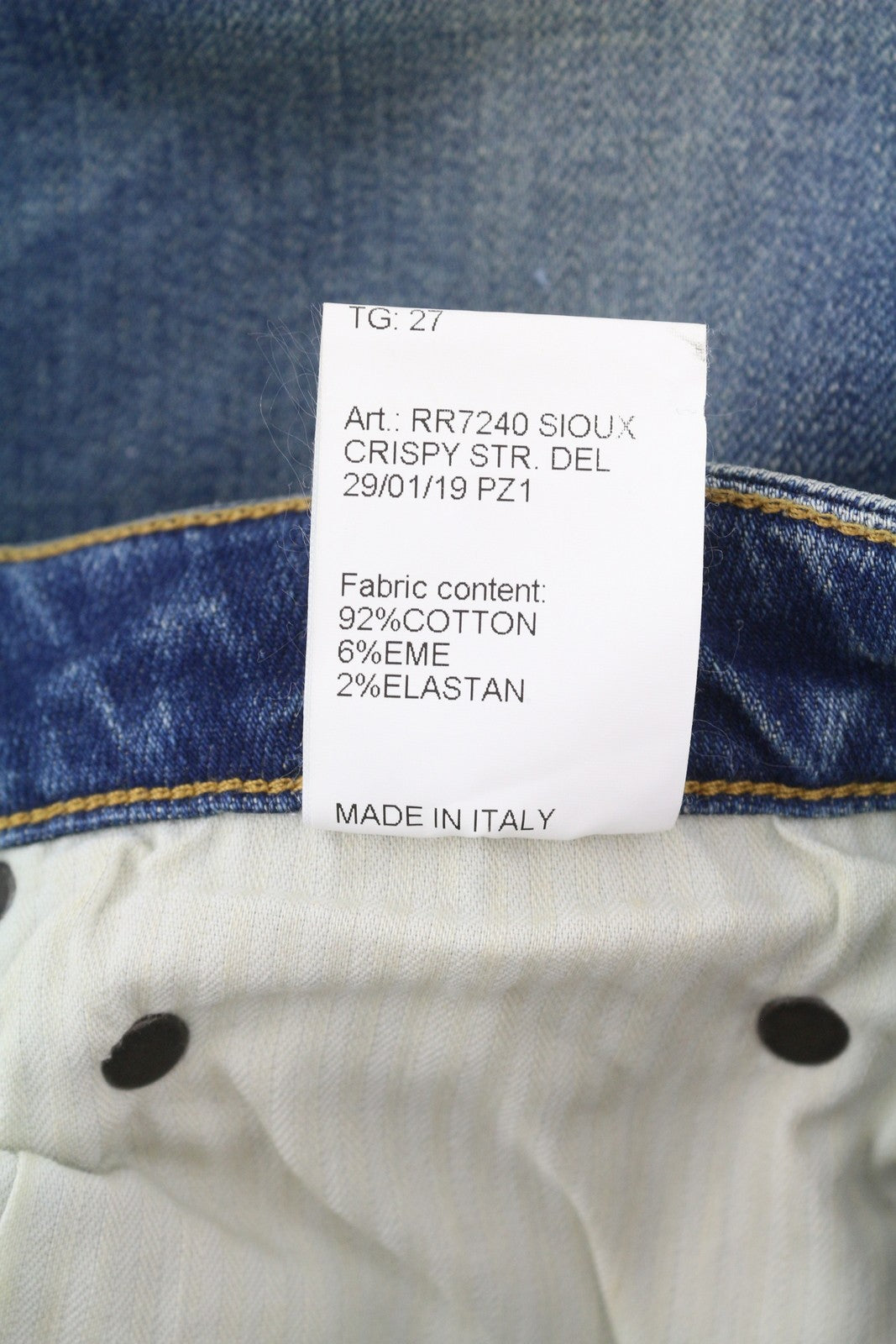 R13 Kate Skinny Women Jeans 27 Let Down Hem Cuff Kinsley Stretch Tex Distress