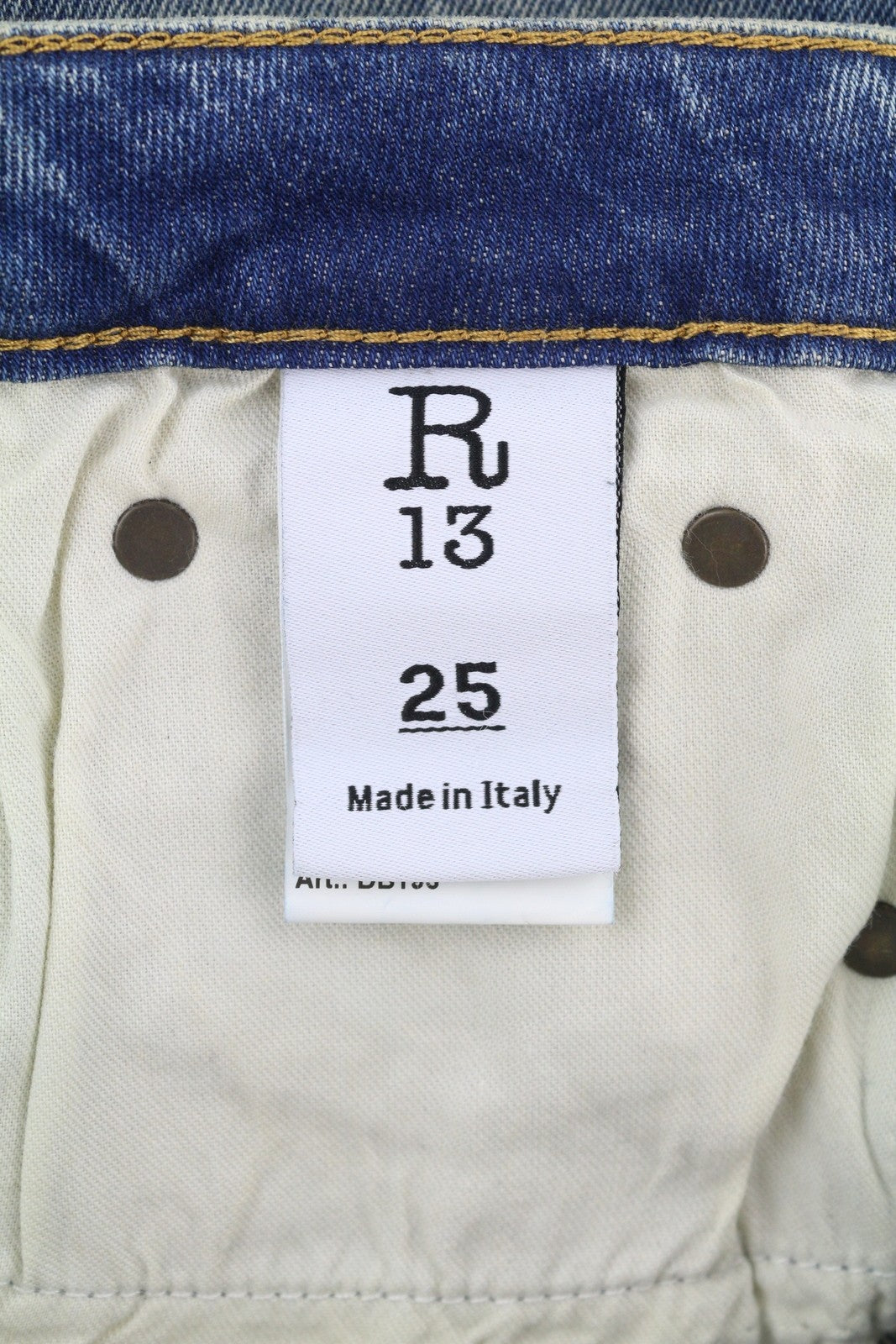 R13 Kick Fit Women Jeans 25 Kelly Stretch Flared Cropped Faded Denim RRP€699