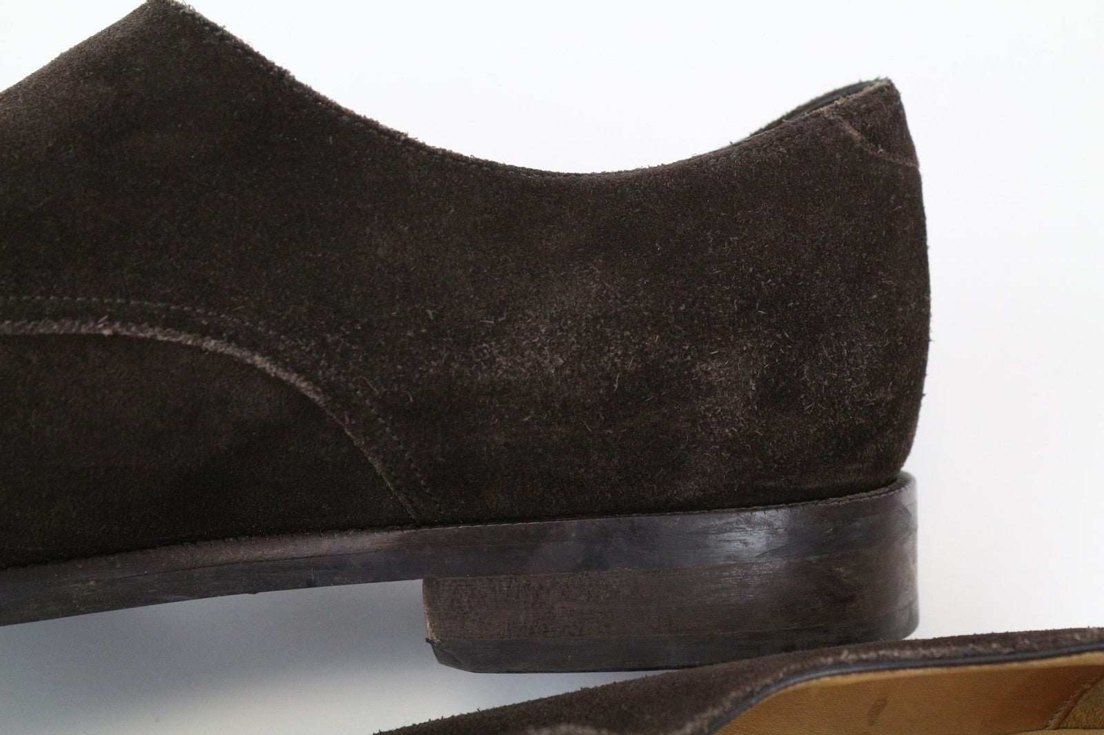 SUITSUPPLY Men's Shoes EU43 Dark Brown Calf Suede Double Monk Formal Style