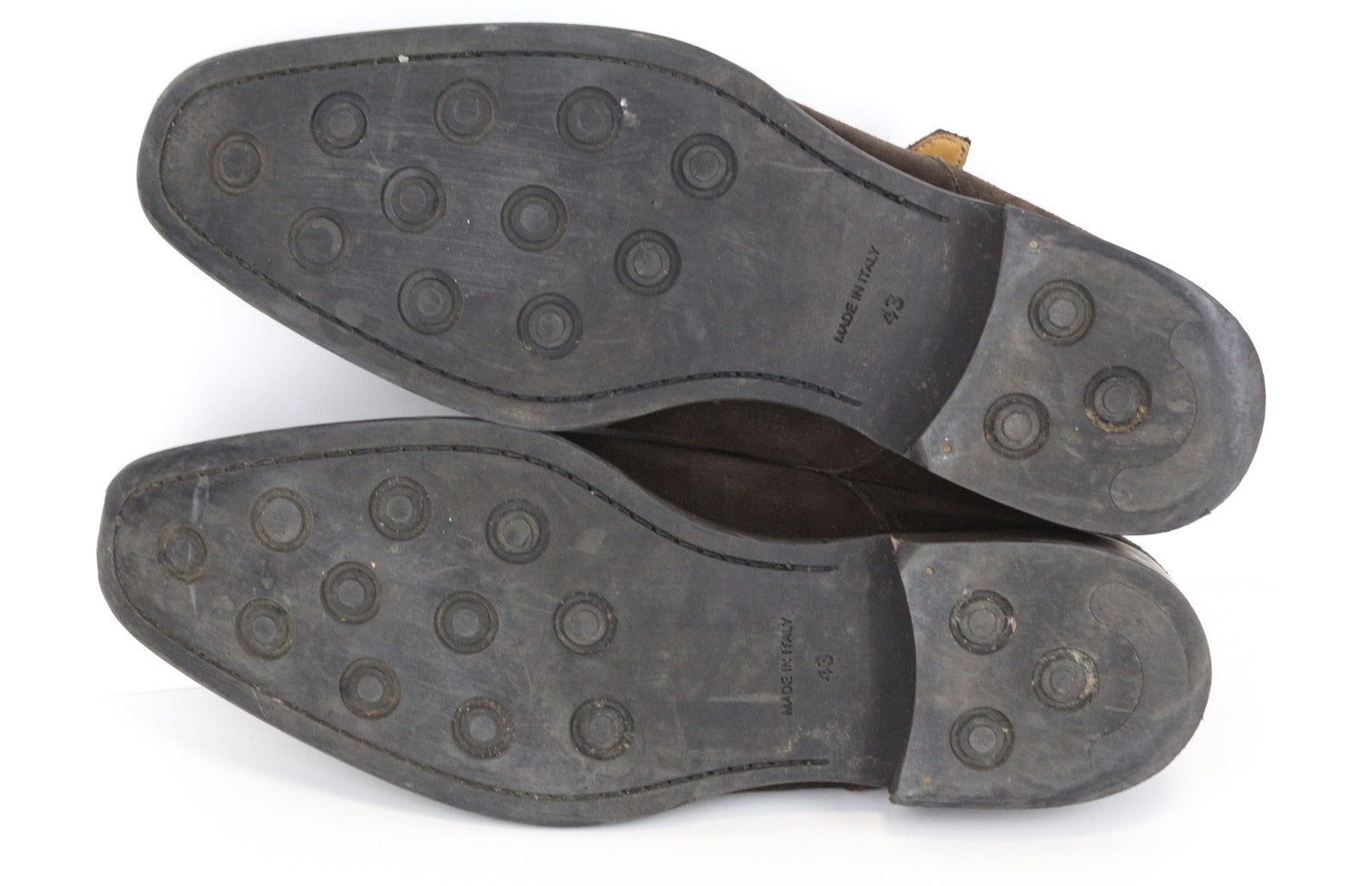 SUITSUPPLY Men's Shoes EU43 Dark Brown Calf Suede Double Monk Formal Style