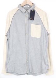 SCOTCH &amp; SODA vyriški marškiniai ~M smėlio spalvos flanelės su melanžo sagomis 