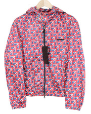 RICHMOND vyriška striukė IT48 raudona su gobtuvu ir vėjui nepraleidžiančia striuke, lengva, su užtrauktuku ir grafiniu užtrauktuku 