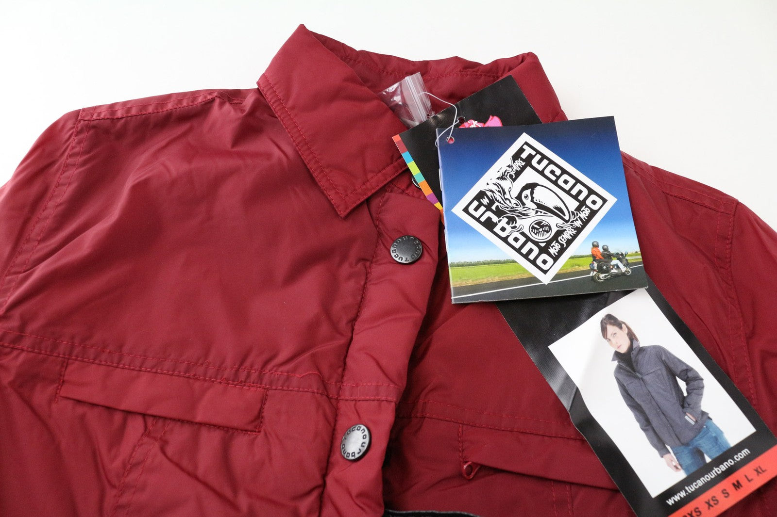 TUCANO URBANO Lori moteriška striukė XS, raudona, paminkštinta, neperpučiama motociklininko striukė 