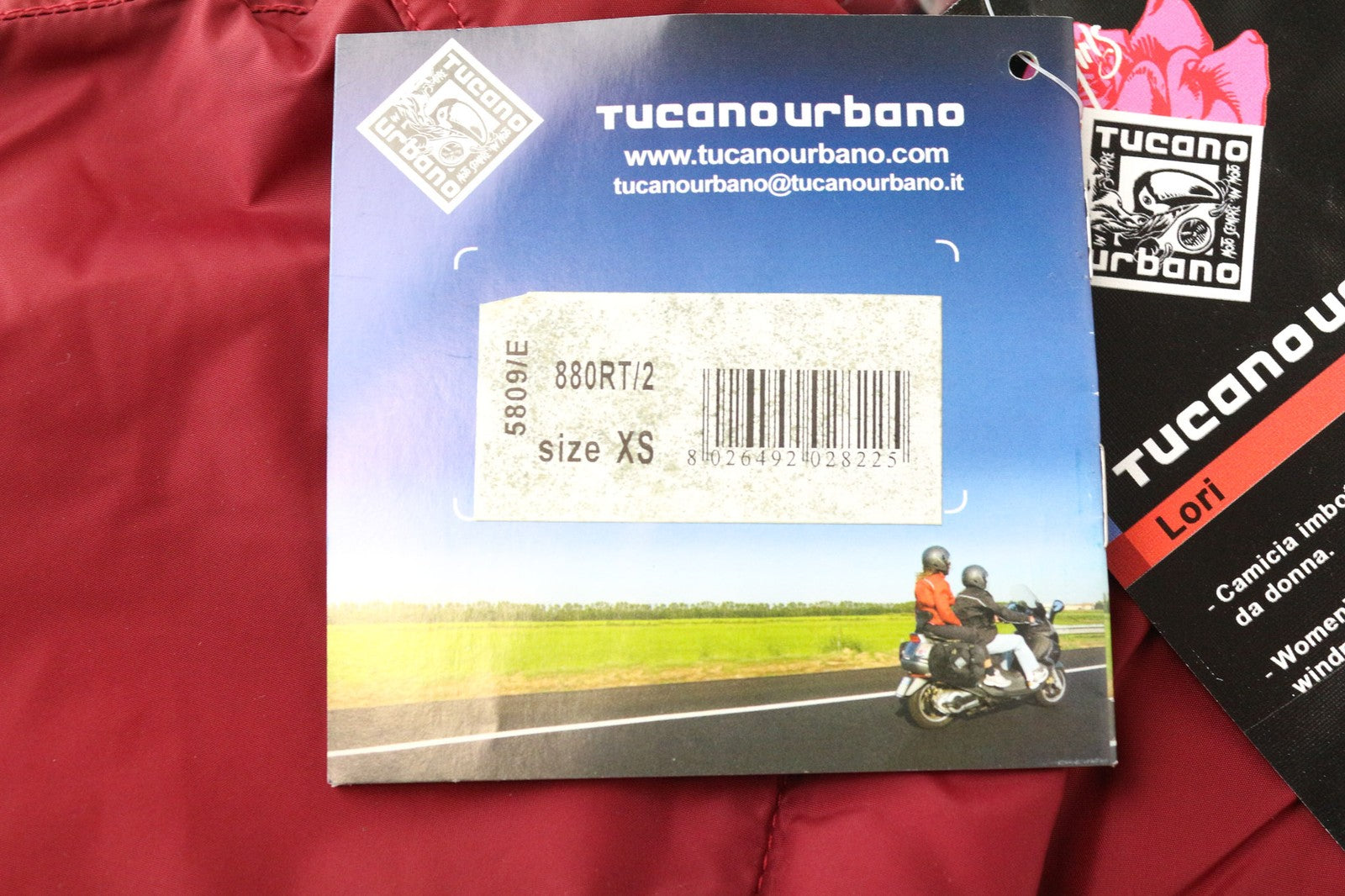 TUCANO URBANO Lori moteriška striukė XS, raudona, paminkštinta, neperpučiama motociklininko striukė 