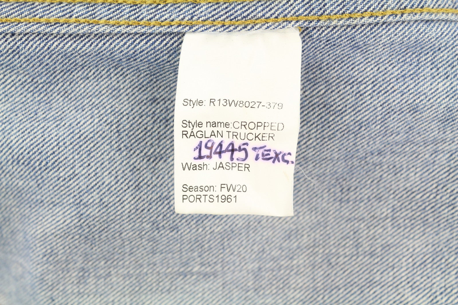 R13 trumpintas reglano stiliaus sunkvežimio tipo moteriškas švarkas M dydžio „Jasper Oversized“ išblukintos mėlynos džinsinės spalvos 