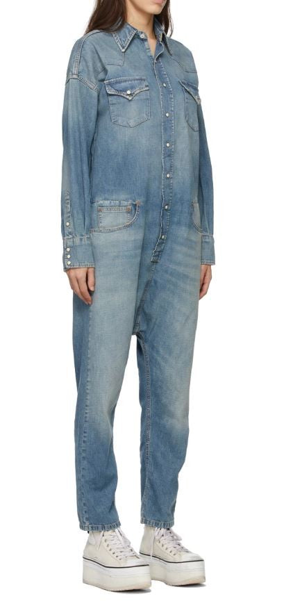 R13 kaubojiškas moteriškas kombinezonas M, Dekalb mėlynas, skalbtas, didelis, rekomenduojama kaina 1699 € 