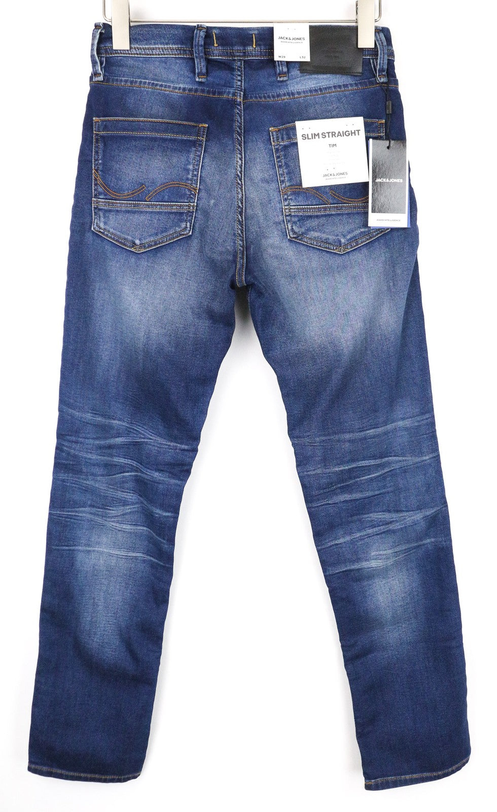 JACK & JONES Tim Men's W29/L32 Blue Wash Jeans Slim Straight Cotton Blend