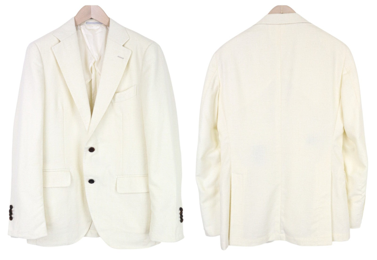 SUITSUPPLY Jort Men's UK38R Off-White Alpaca Wool Suit 2-Piece Slim Half-Lined