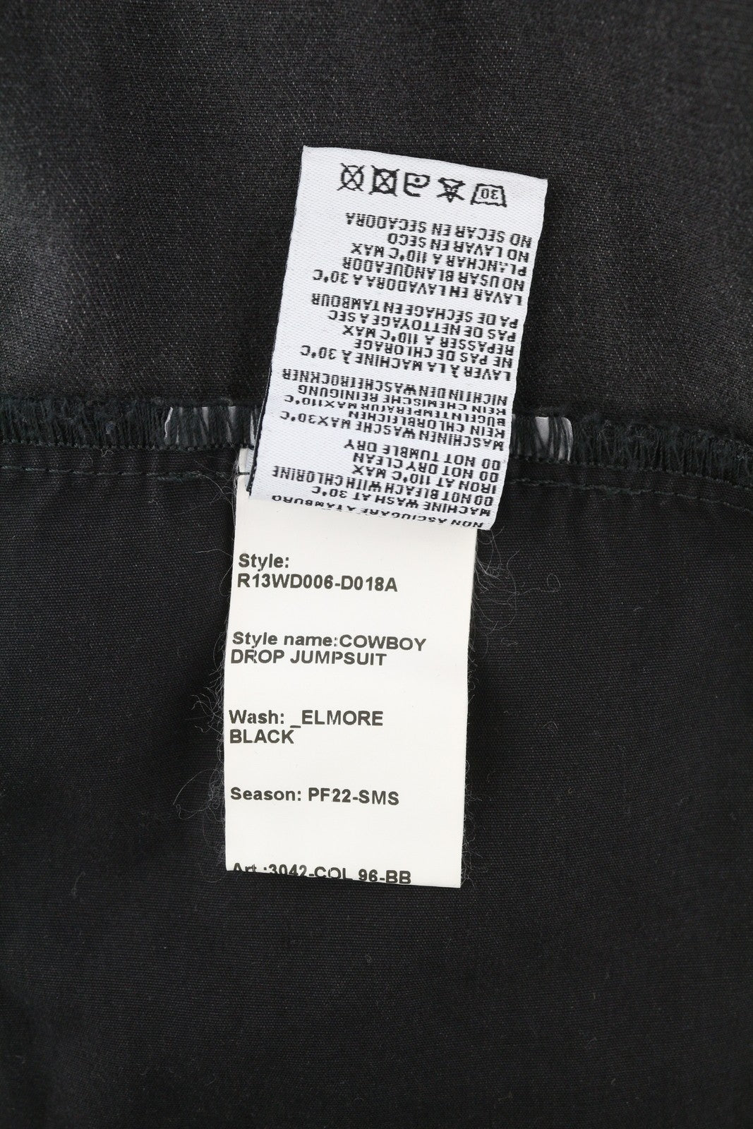 R13 kaubojiškas moteriškas kombinezonas M Elmore juodas išblukęs drabužių dizainas didelis dydis RMK 1699 € 