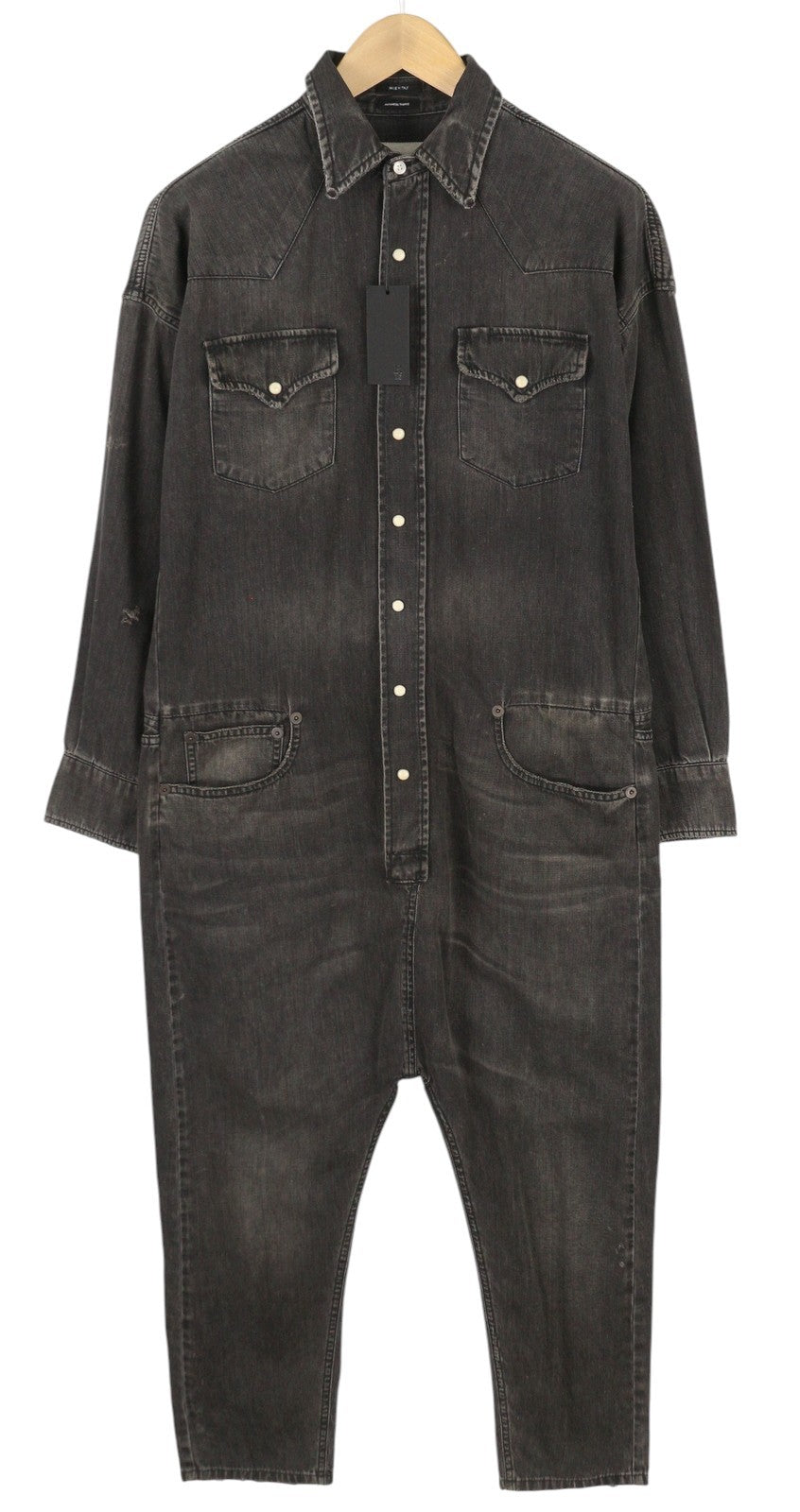 R13 kaubojiškas moteriškas kombinezonas M Elmore juodas išblukęs drabužių dizainas didelis dydis RMK 1699 € 