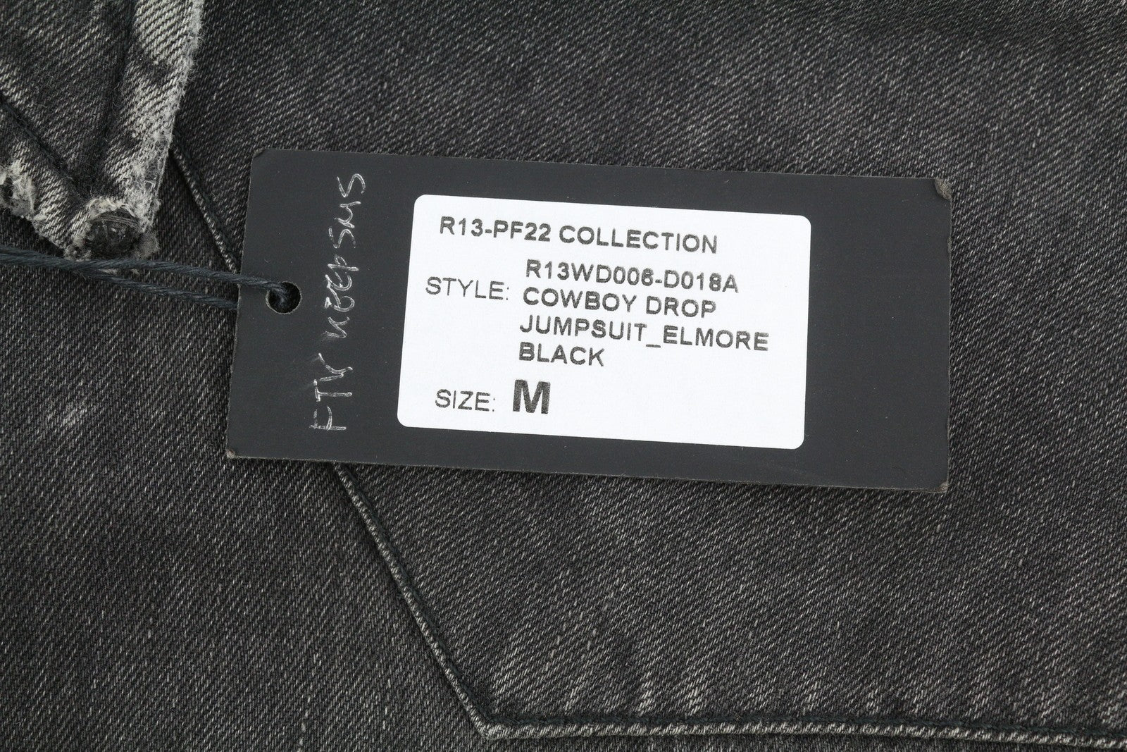 R13 kaubojiškas moteriškas kombinezonas M Elmore juodas išblukęs drabužių dizainas didelis dydis RMK 1699 € 