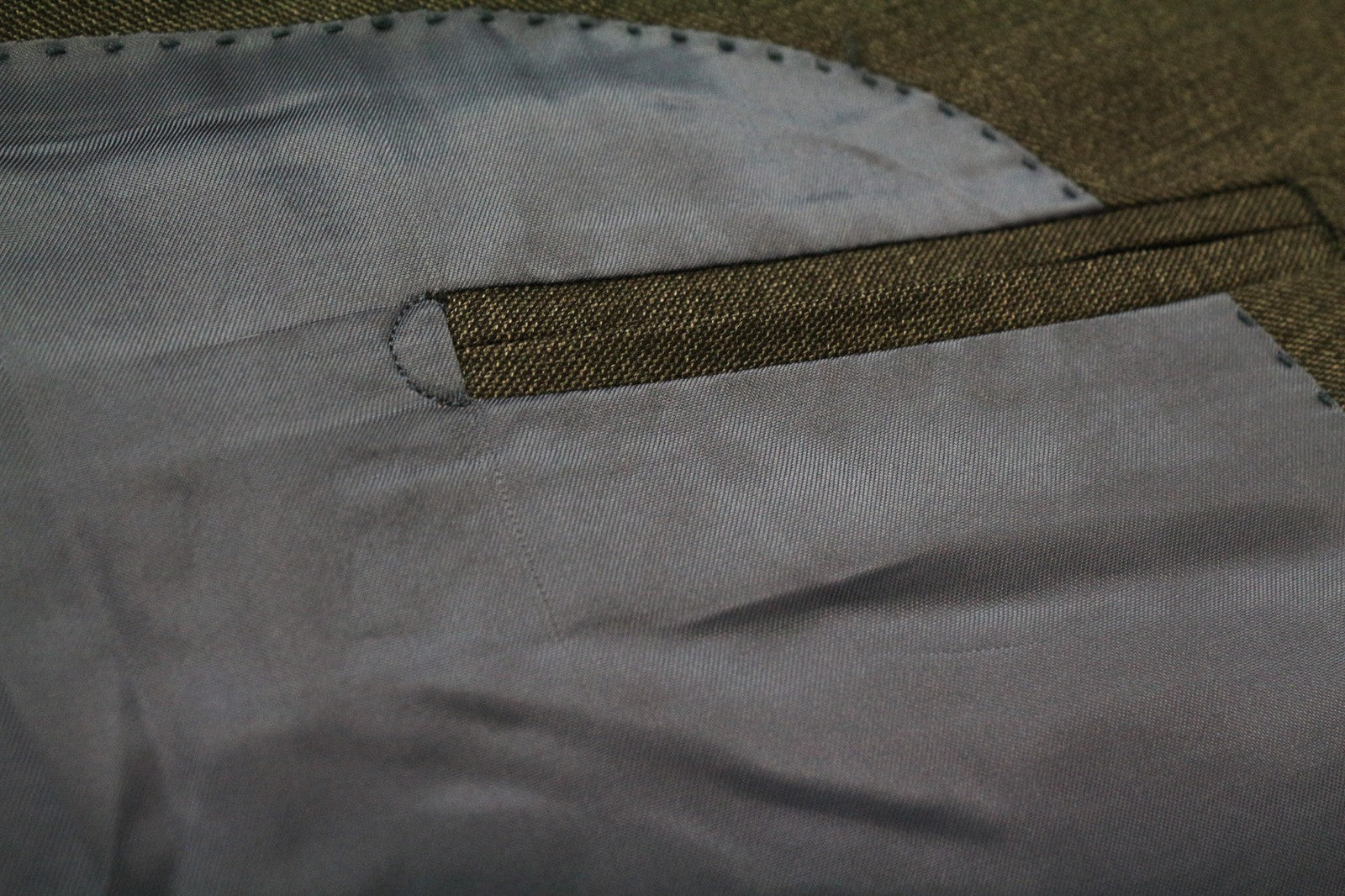 SUITSUPPLY Men's UK40S Mid Grey Melange Sharkskin Wool Blazer Slim Formal Cut