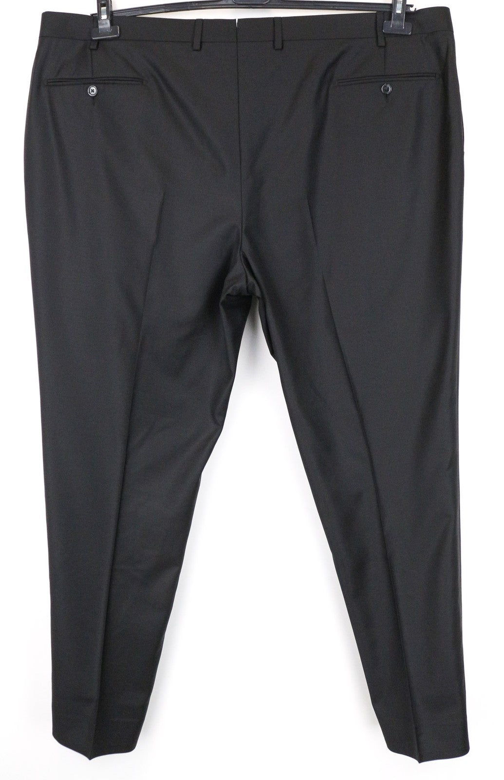 SUITSUPPLY Brescia Men's UK58R Black Wool Trousers Pleated Front Fully Lined