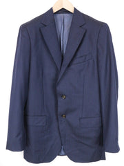 SUITSUPPLY Livorno Men's UK42L Blue Slim Herringbone Wool Blazer Classic Lined