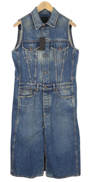 R13 Nico sunkvežimio tipo paltas moteriška suknelė M mėlyno džinso spalvos su išblukusiomis sagomis Kelly Tex RRP 899 € 