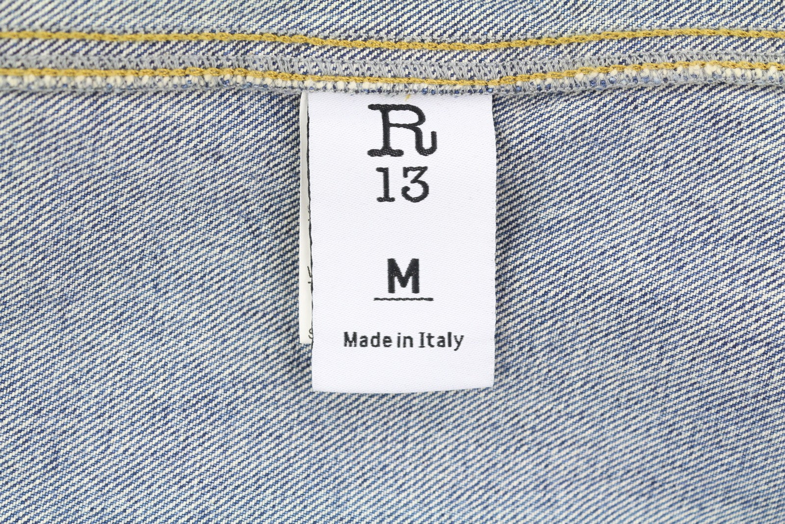 R13 Nico sunkvežimio tipo paltas moteriška suknelė M mėlyno džinso spalvos su išblukusiomis sagomis Kelly Tex RRP 899 € 