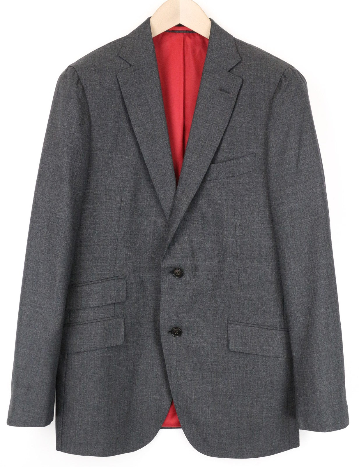 „SUITSUPPLY Sienna“ vyriškas pilkas melanžo vilnonis švarkas, UK38R, klasikinis, su pamušalu 