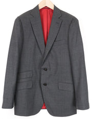 „SUITSUPPLY Sienna“ vyriškas pilkas melanžo vilnonis švarkas, UK38R, klasikinis, su pamušalu 