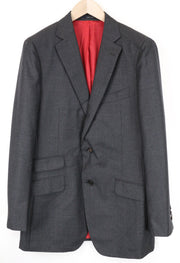 SUITSUPPLY Sienna Men's UK42L Grey Birdseye Check Wool Blazer Melange Formal