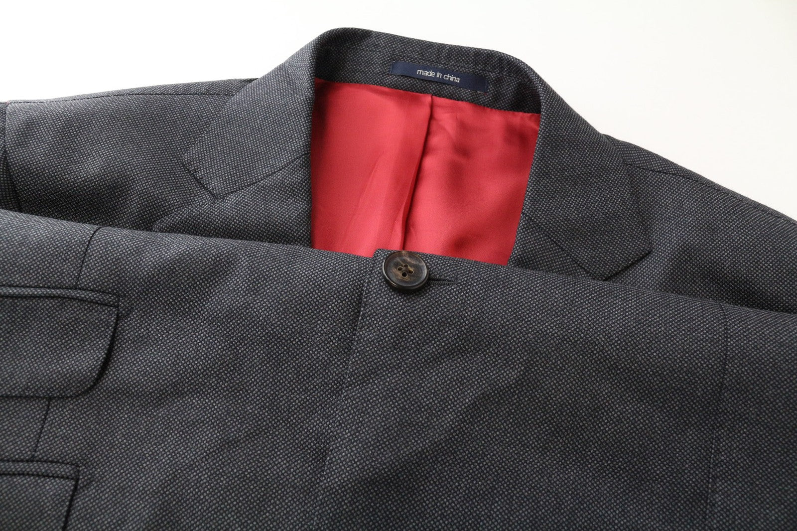 SUITSUPPLY Sienna Men's UK42L Grey Birdseye Check Wool Blazer Melange Formal