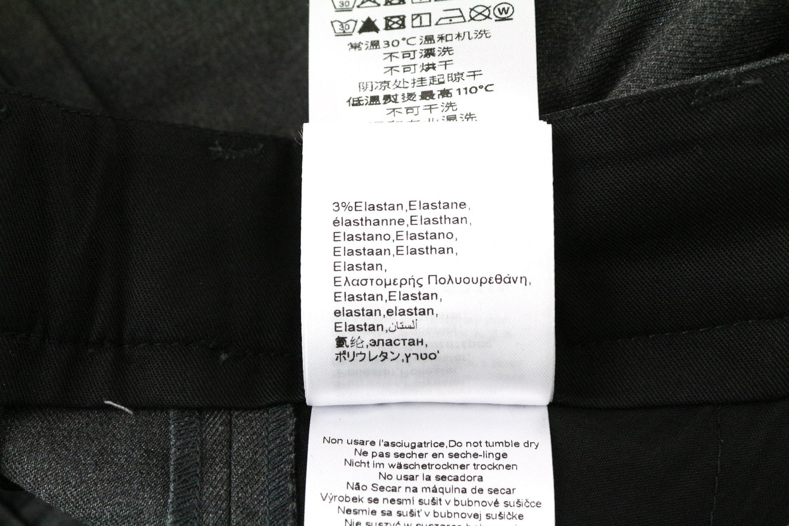 REPLAY Men's W30/L32 Grey Stretch Trousers Slim Flat-Front Formal