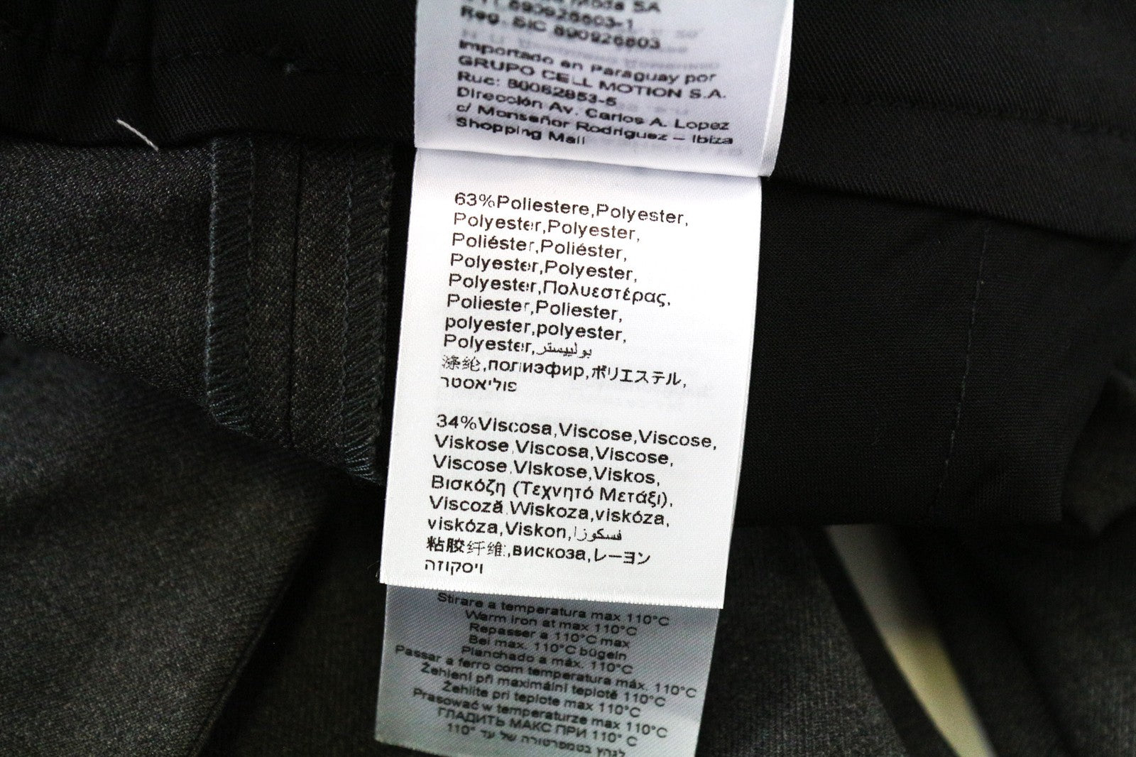 REPLAY Men's W30/L32 Grey Stretch Trousers Slim Flat-Front Formal