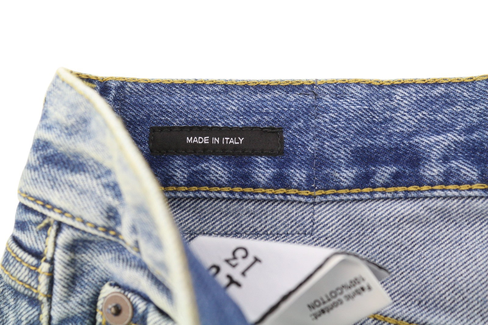 R13 Cuffed X-BF vyriški džinsai, 33 Jasper, iki kulkšnies, užtrauktuku, skalbti, blukinti, SS25, mėlyni 