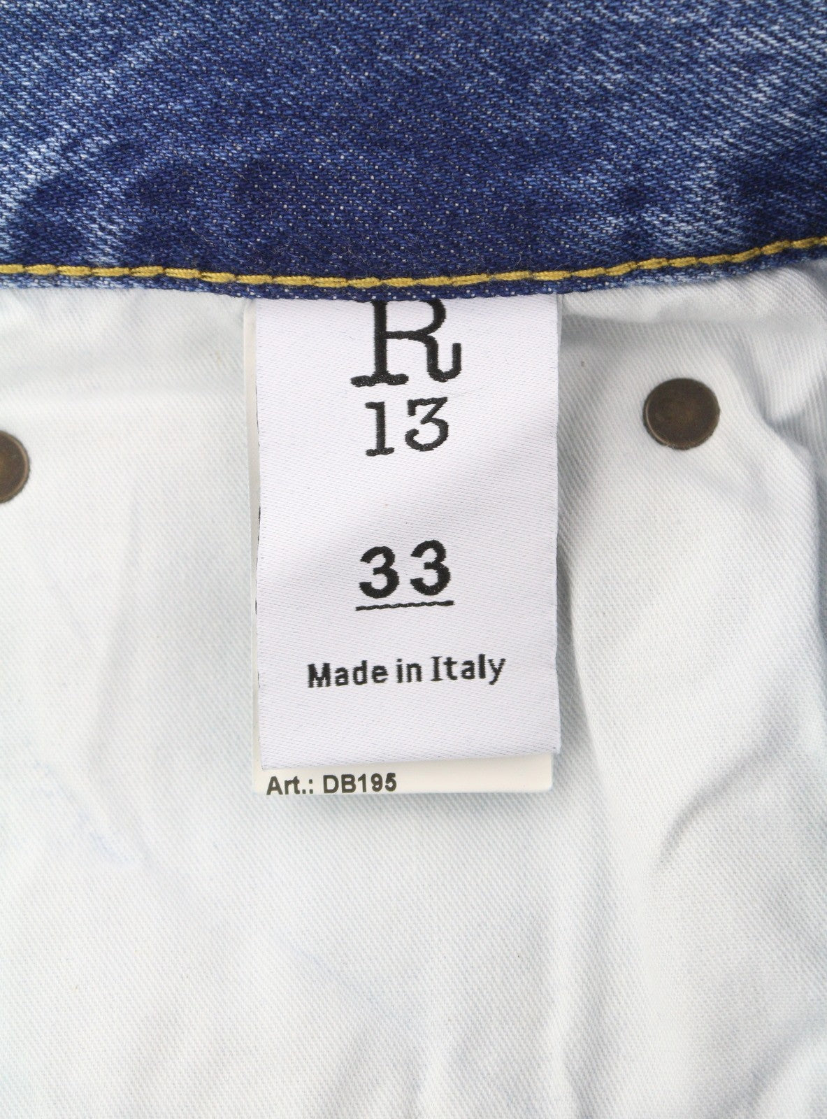 R13 Cuffed X-BF vyriški džinsai, 33 Jasper, iki kulkšnies, užtrauktuku, skalbti, blukinti, SS25, mėlyni 