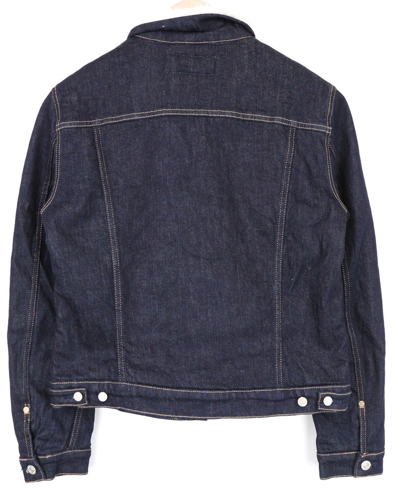 REPLAY moteriškas L dydžio mėlynas džinsinis švarkas, tamprus, trumpintas, vienaeilis. 