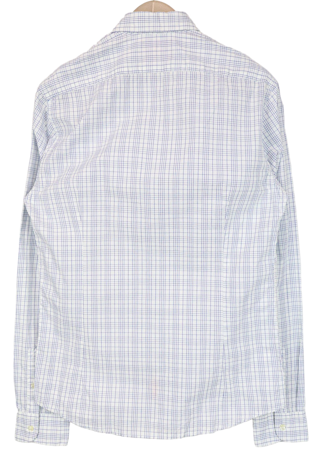 SCOTCH &amp; SODA vyriški šviesiai mėlyni languoti medvilniniai marškiniai su melanžo raštu, ploni su sagomis užsegami M dydžio