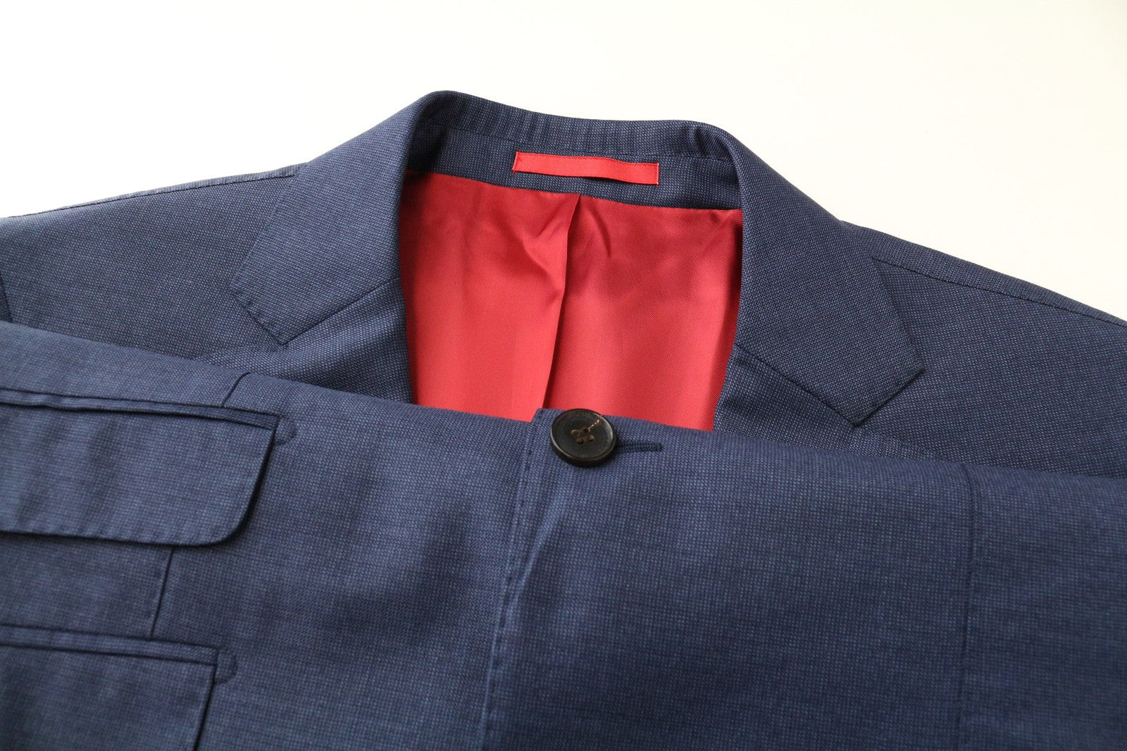 „SUITSUPPLY Sienna“ vyriškas mėlynas languotas vilnonis švarkas su UK38S raštu, klasikinio stiliaus, mėlynas 