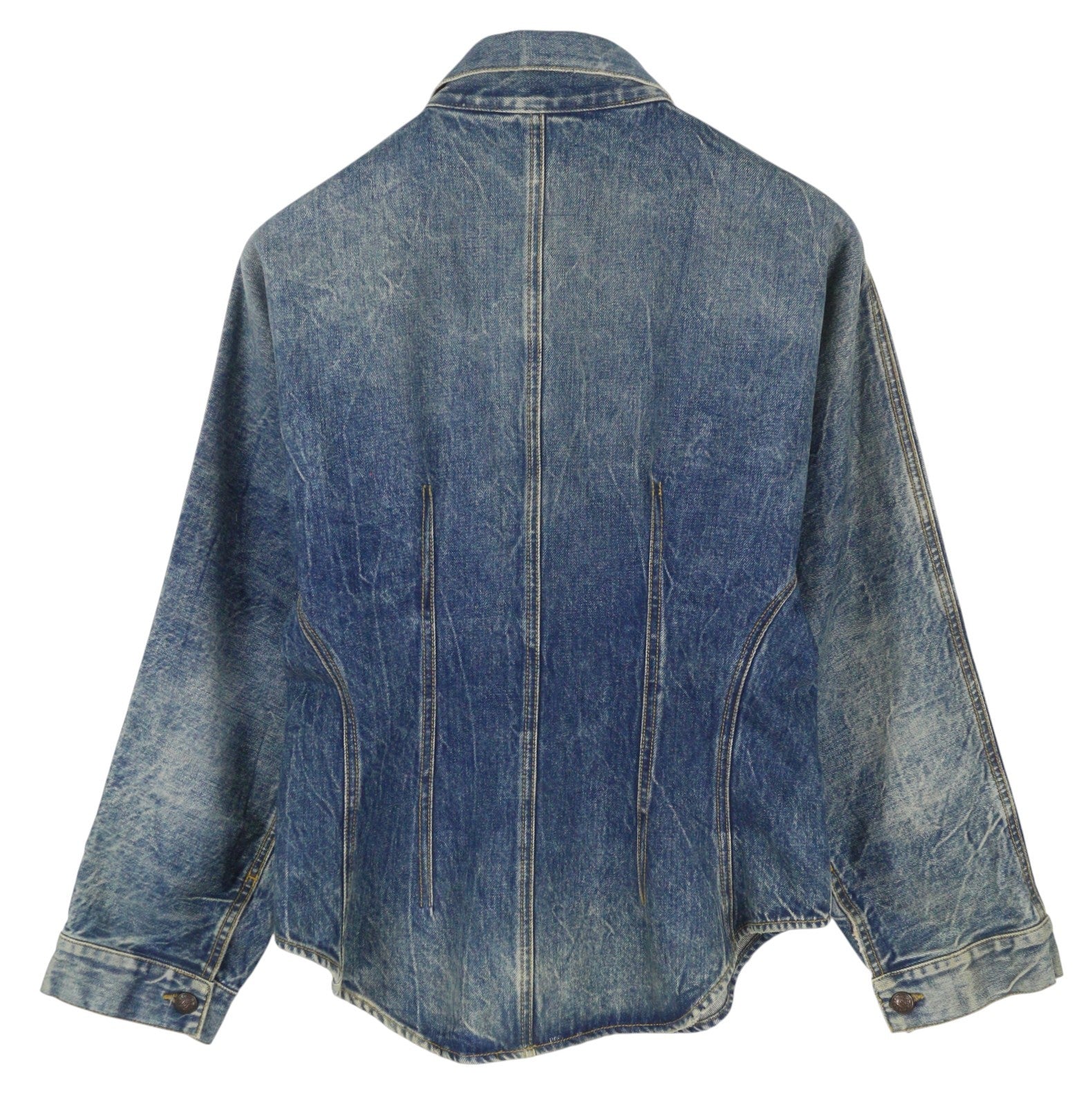 R13 Raglan Trucker marškinėliai moteriški marškinėliai M Kelly Tex sagomis užsegamas išblukęs skalbtas džinsas 