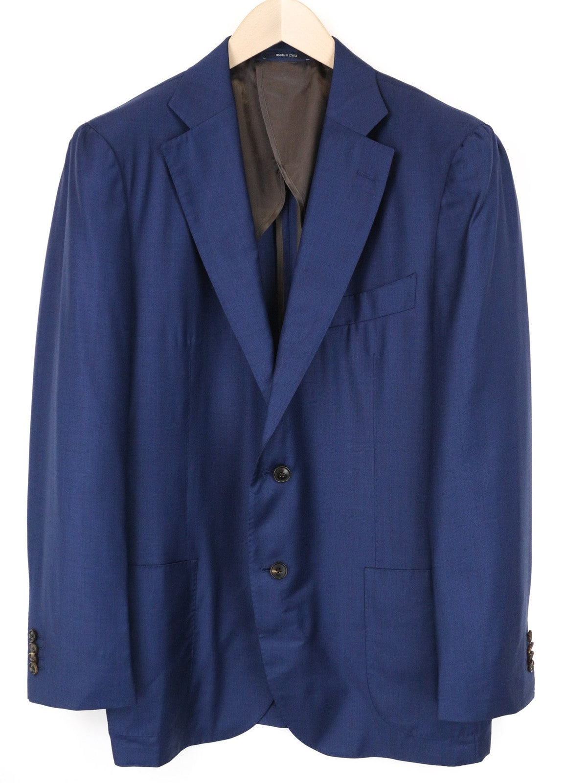 SUITSUPPLY Jort Men's UK46R Blue Sharkskin Wool Cashmere Blazer Slim Half-Lined