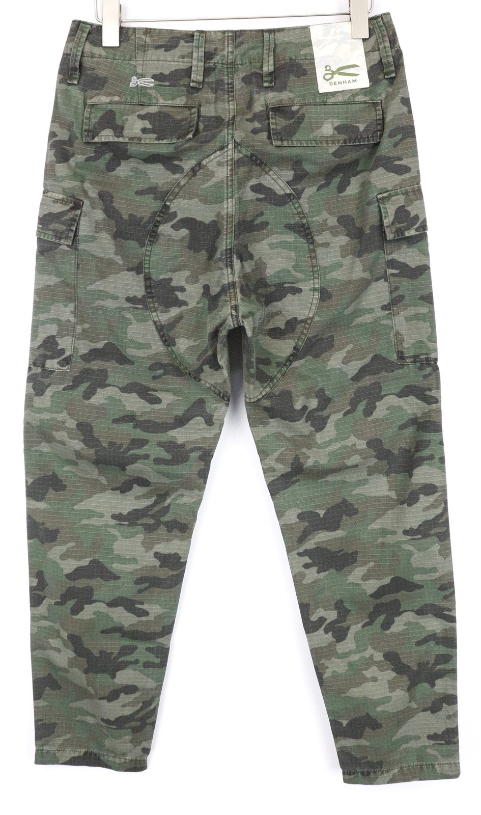 DENHAM Nato Men's W29/L32 Green Cotton Cargo Pants Military Print Pattern