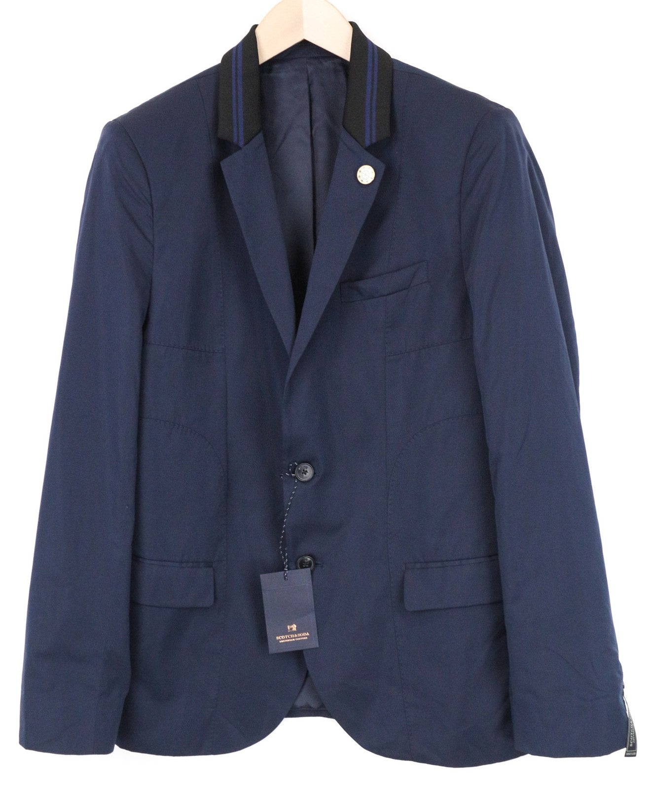 SCOTCH & SODA Ams Couture Men's Blazer ~M Blue Lined Single-Breasted Classic