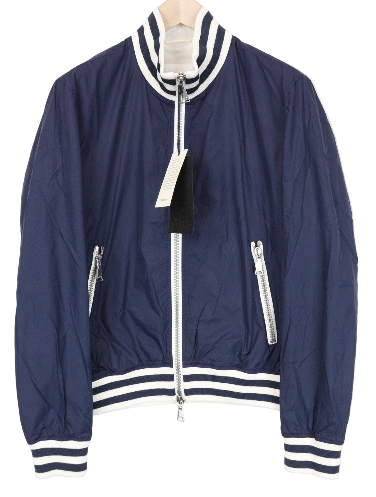 RICHMOND vyriška striukė 50 mėlyna balta lengva užtrauktuku ilgomis rankovėmis 