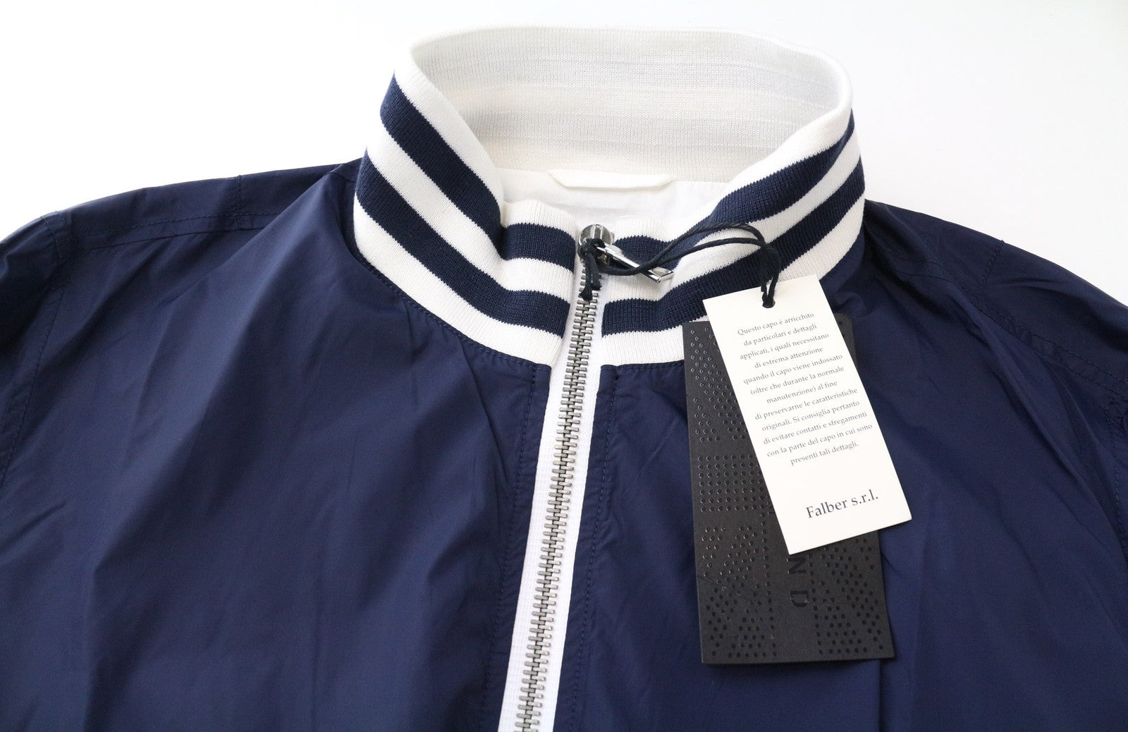 RICHMOND vyriška striukė 50 mėlyna balta lengva užtrauktuku ilgomis rankovėmis 