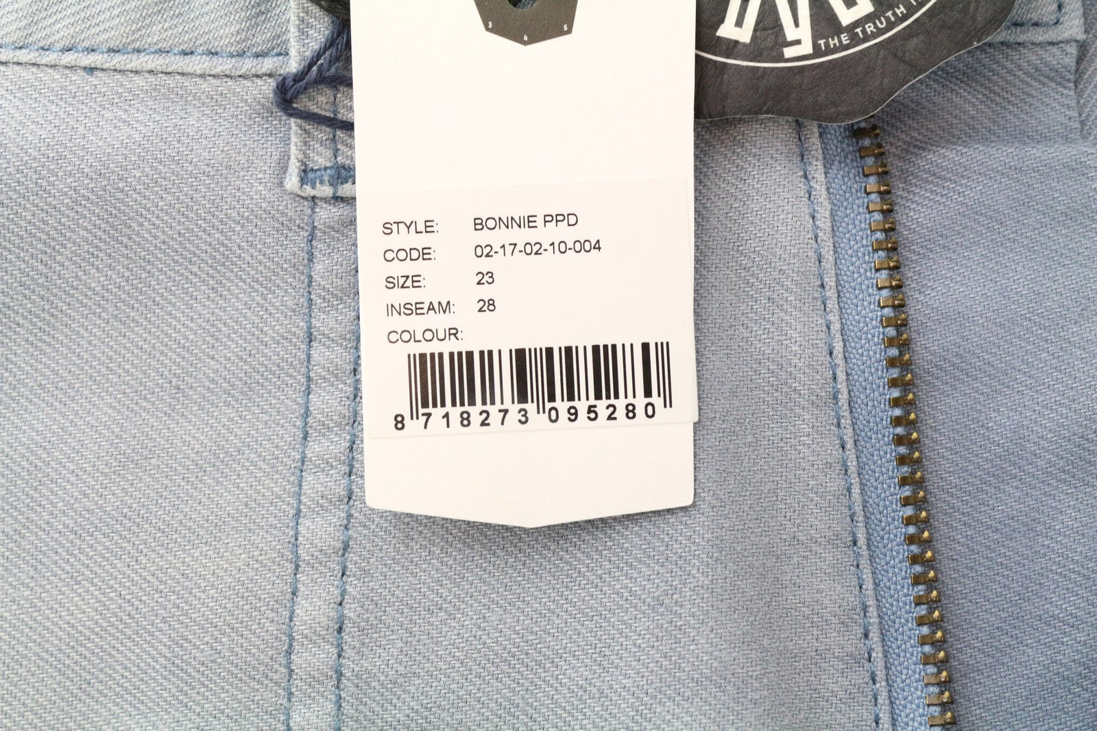 DENHAM Bonnie moteriškos kelnės W23/L28 mėlynos su lopais, dviejų spalvų, plačios tiesios klešnės 