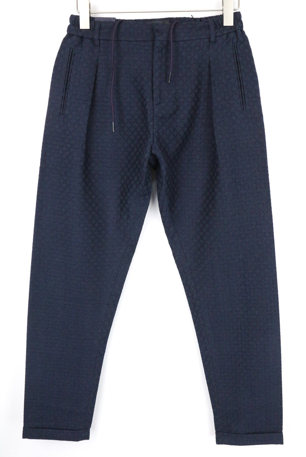 SCOTCH & SODA Tamachi Men's Pants W28/L34 Blue Wool Pleated Jacquard Loose