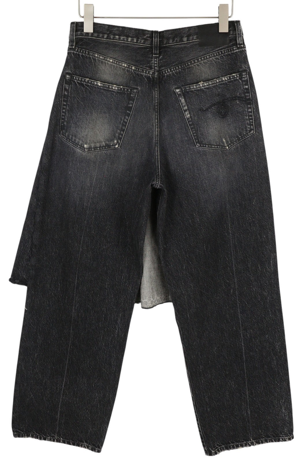 R13 Kilted Damon moteriški džinsai 27 Everit juodas blukintas sijonas aukštu juosmeniu RRP 899 € 