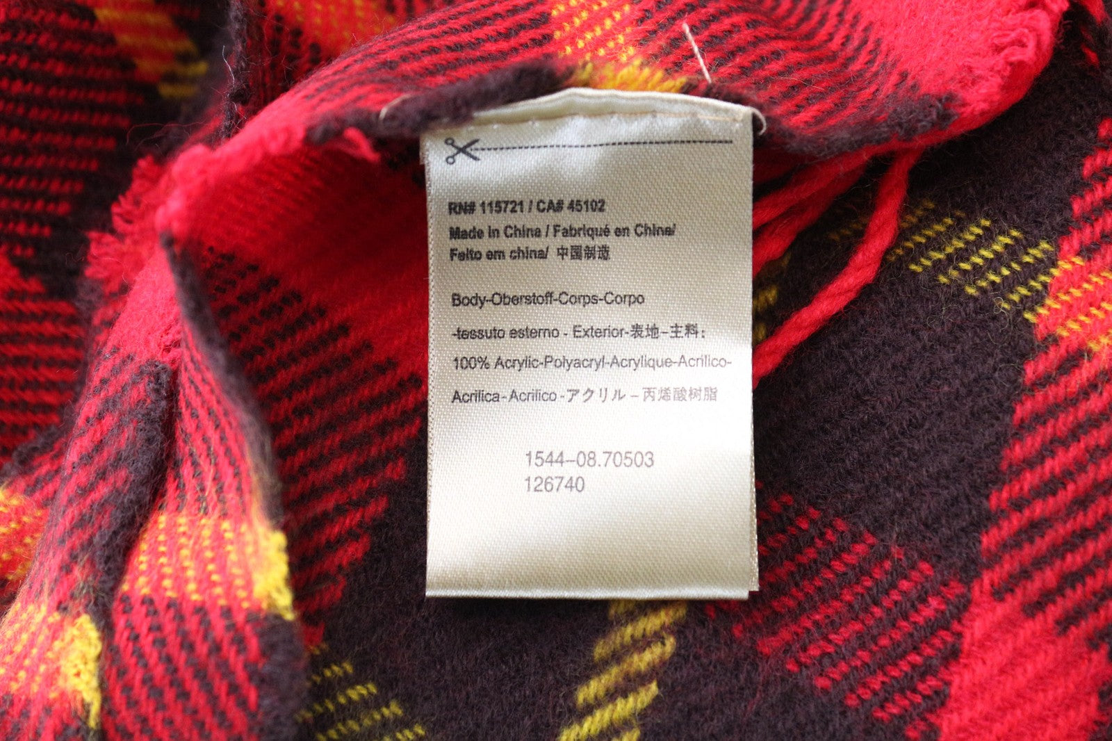 SCOTCH SHRUNK Men's Scarf OS Red Checked Tassel Winter Unisex Accessory