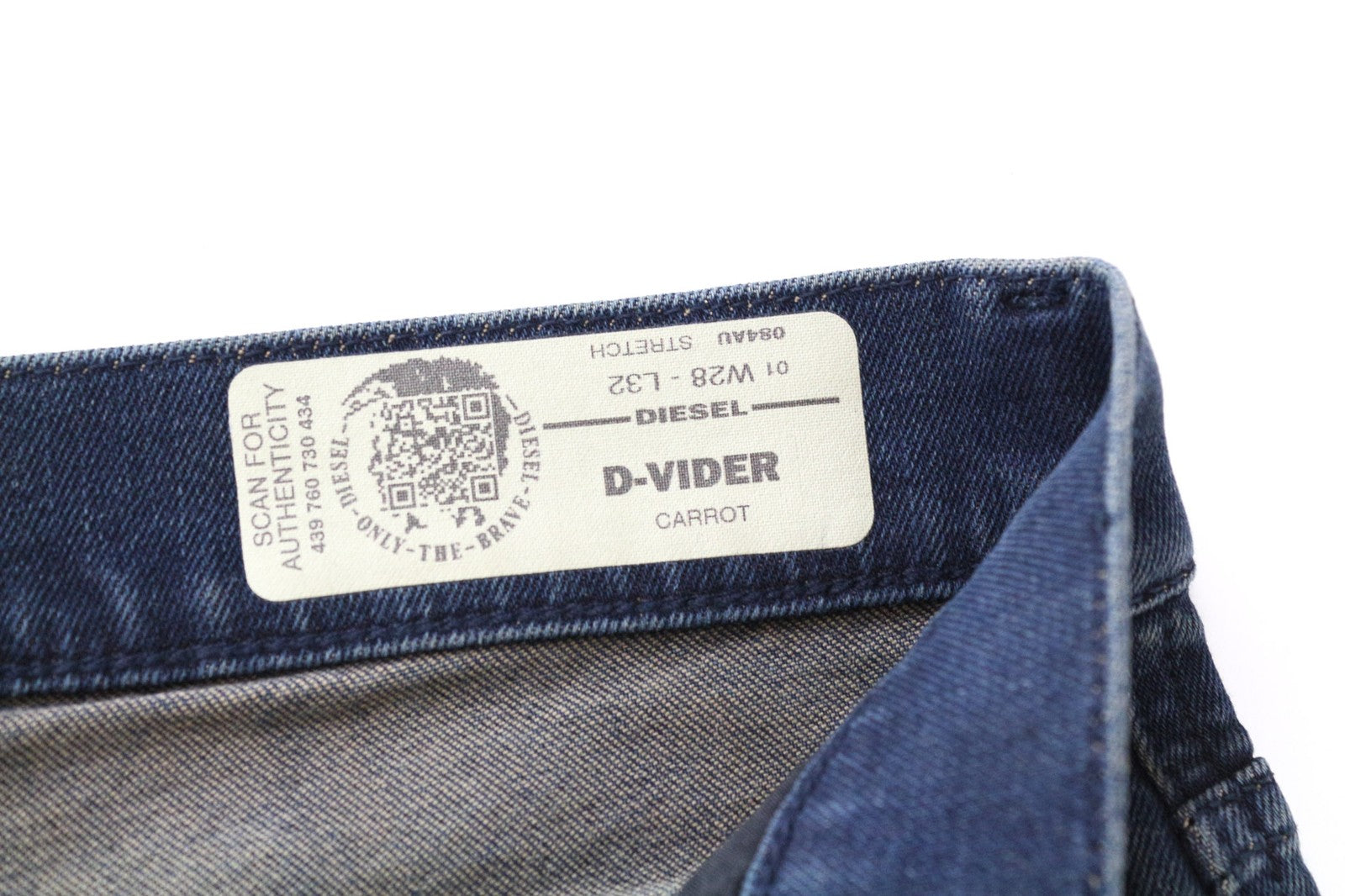 DIESEL D-Vider 084AU vyriški džinsai W28/L32 mėlyni, tamprūs, skalbti