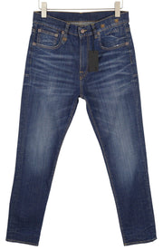 R13 Skate vyriški džinsai, 33 Howell Indigo, skalbti, išblukę, aptempti, su užtrauktuku ir logotipu. 